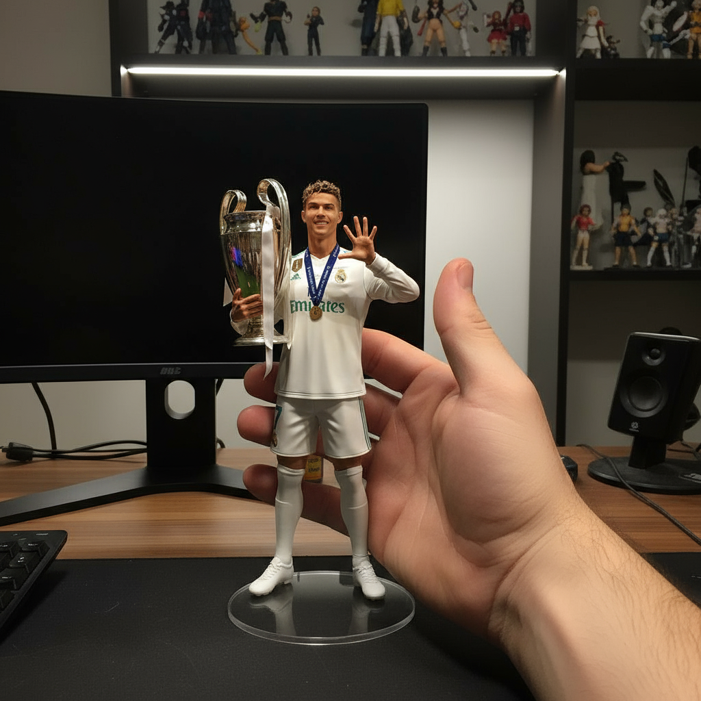 Cristiano Ronaldo Collectible Figurine | Real Madrid Champions League Celebration