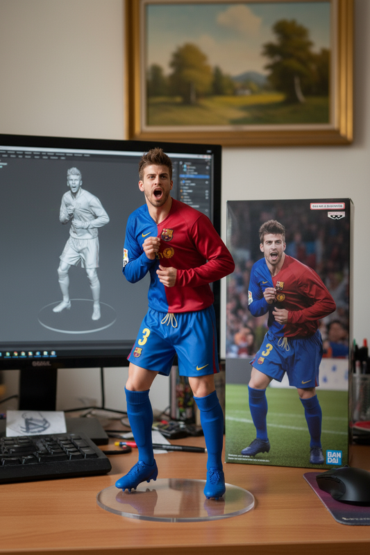 Gerrard Pique Collectible Figurine | Barcelona Goal Celebration