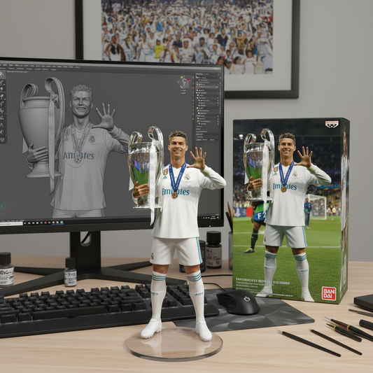 Cristiano Ronaldo Collectible Figurine | Real Madrid Champions League Celebration