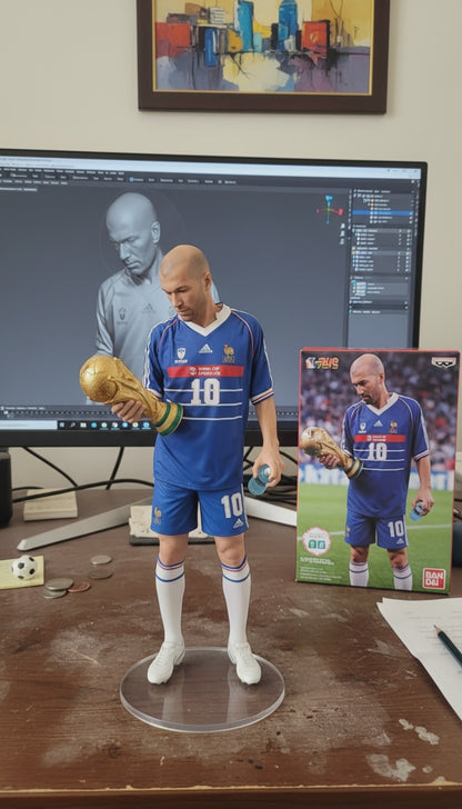 Zinedine Zidane Collectible Figurine | France World Cup Trophy