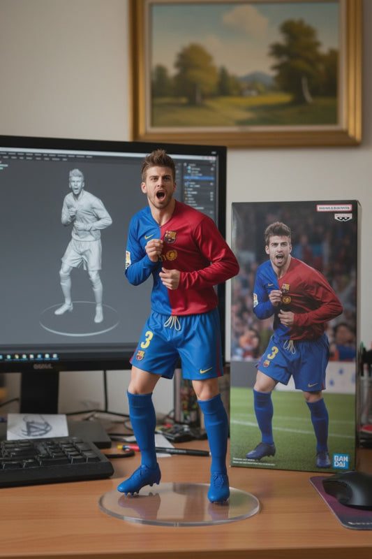 Gerrard Pique Collectible Figurine | Barcelona Goal Celebration